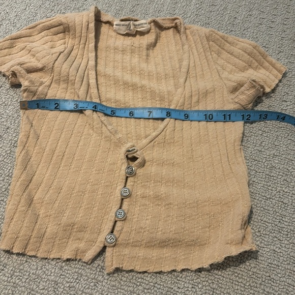 Urban outfitters x social t ribbed tan button top - Picture 4 of 5